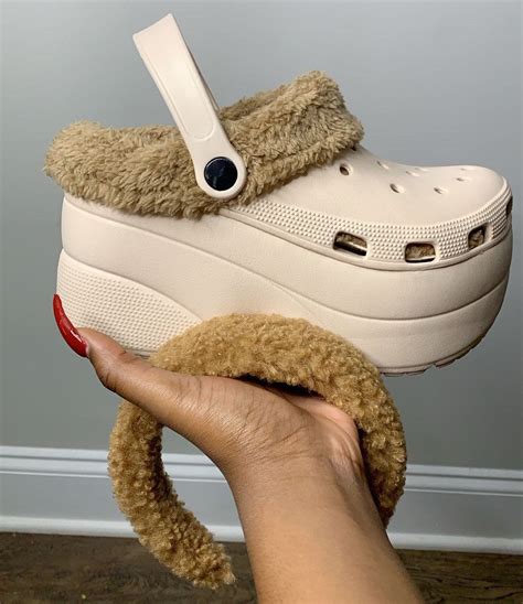 fuzzy crocs boots.